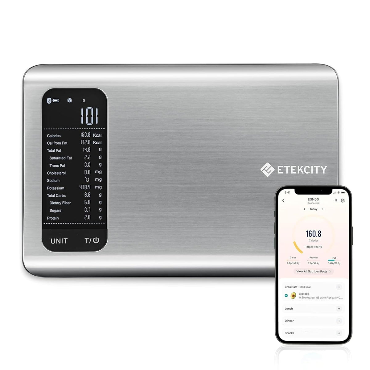 Etekcity Smart Kitchen Scale ESN00 Silver